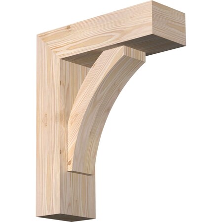 Ekena Millwork Thorton Block Smooth Bracket w/ Offset Brace, Douglas Fir, 5 1/2"W x 16"D x 20"H BKT0604X16X20THR05SDF